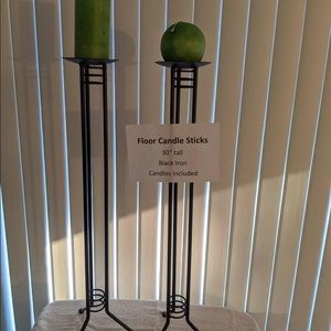 Black chrome candle holders